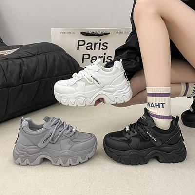 Маленькие кроссовки на платформе, увеличивающие рост, женские весенне-осенние, новые, легкие сетчатые, студенческие повседневные туфли
