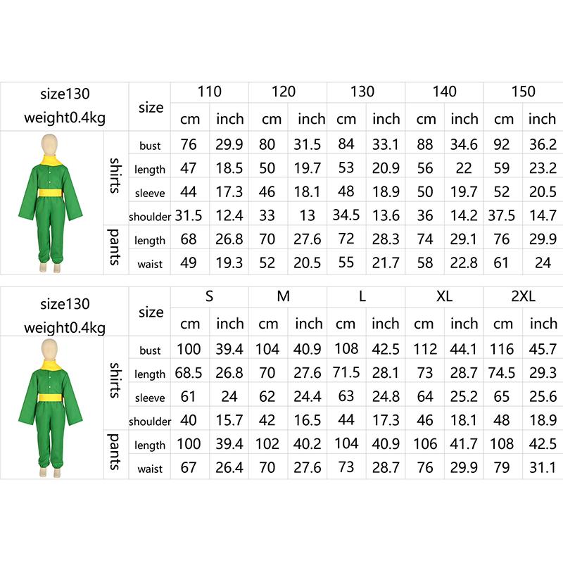 Аниме Маленький Принц Зеленый Косплей Костюм Хэллоуин Карнавальные Наряды Взрослые Дети Мальчики Карнавал Подарок на День Рождения