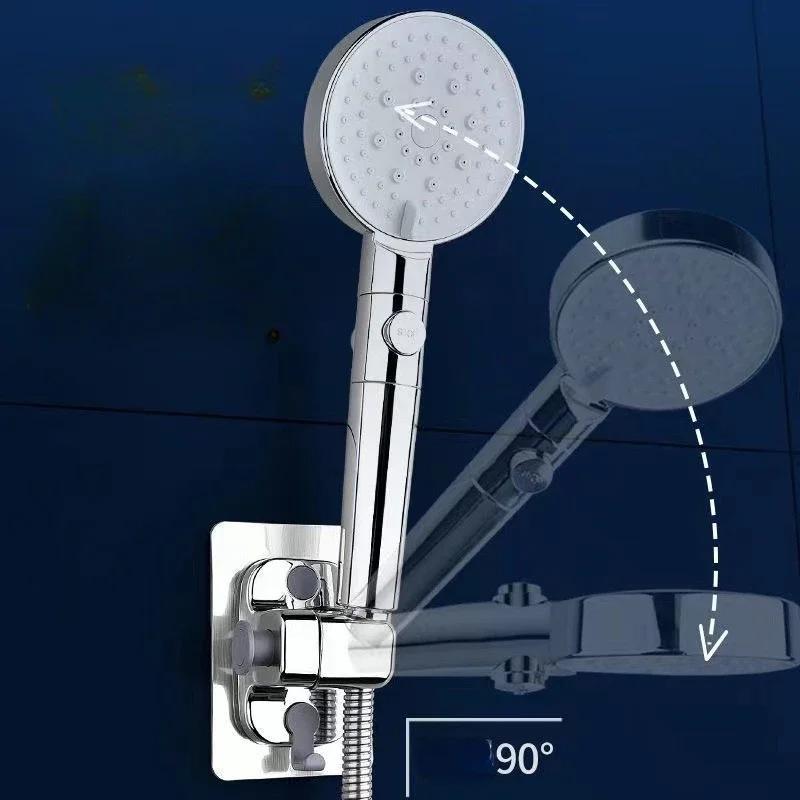 Регулируемый держатель для душевой лейки на 360°, настенный держатель для душа, самоклеящийся держатель для душевой лейки, аксессуары для ванной комнаты