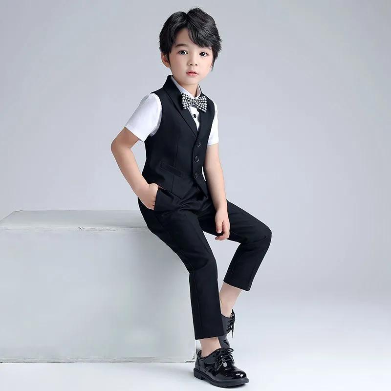 Детское платье, костюм для мальчика, жилет, костюм для выступления на фортепиано, костюм для мальчика-ведущего
