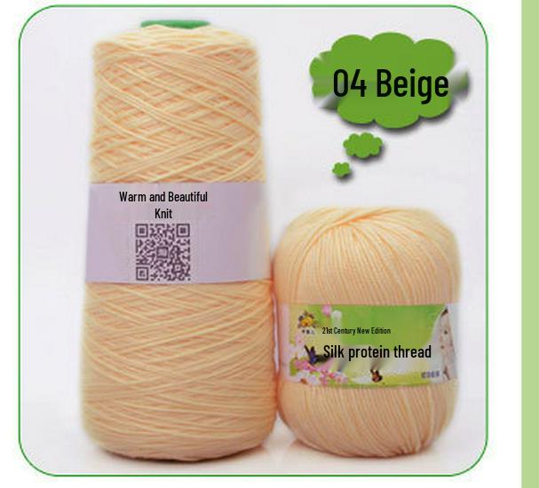 Детская пряжа из хлопка с протеином шелка для вязания и вязания крючком шарфа