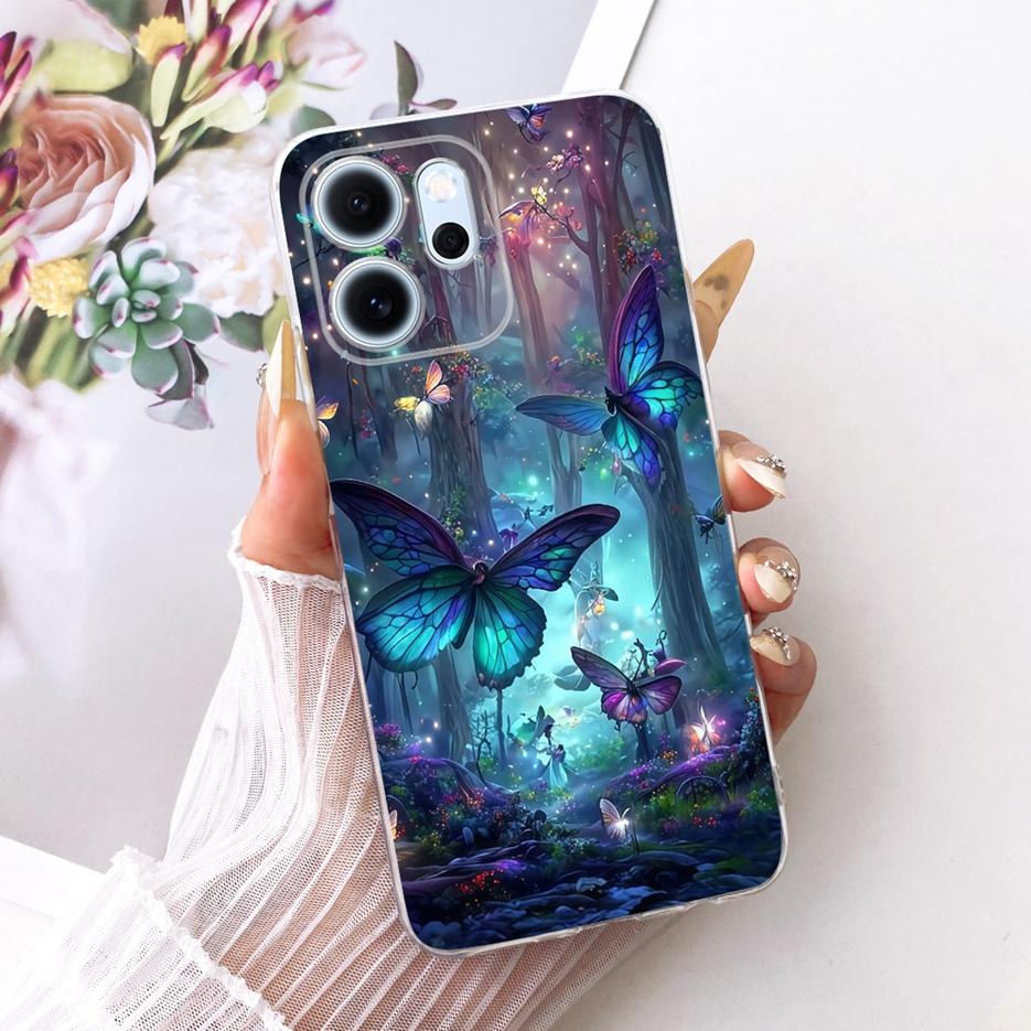 Чехол для Oppo Reno 14 Pro Чехол Reno14 F 5G с рисунком из разноцветных цветов Мягкий тонкий чехол для телефона Для Oppo Reno 14F Reno14 FS Pro Fundas