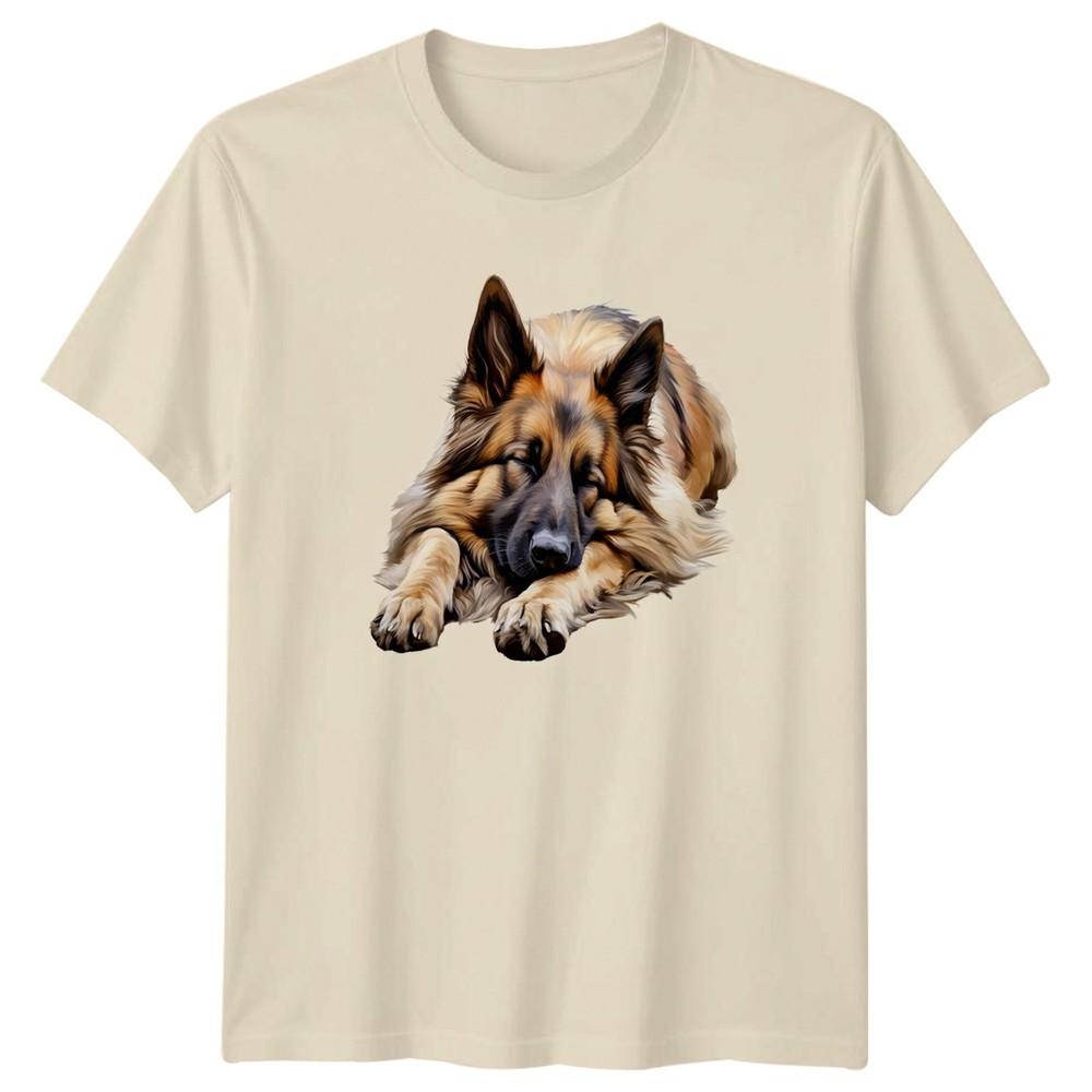 Long Haired GerUnisex Shepherd Dog Sleeping TShirt GSD Dog Lover Gift