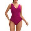 Women's Sleeveless Conservative One-piece Sexy Backless Solid Color Wetsuit With Breast Pad Swimsuit