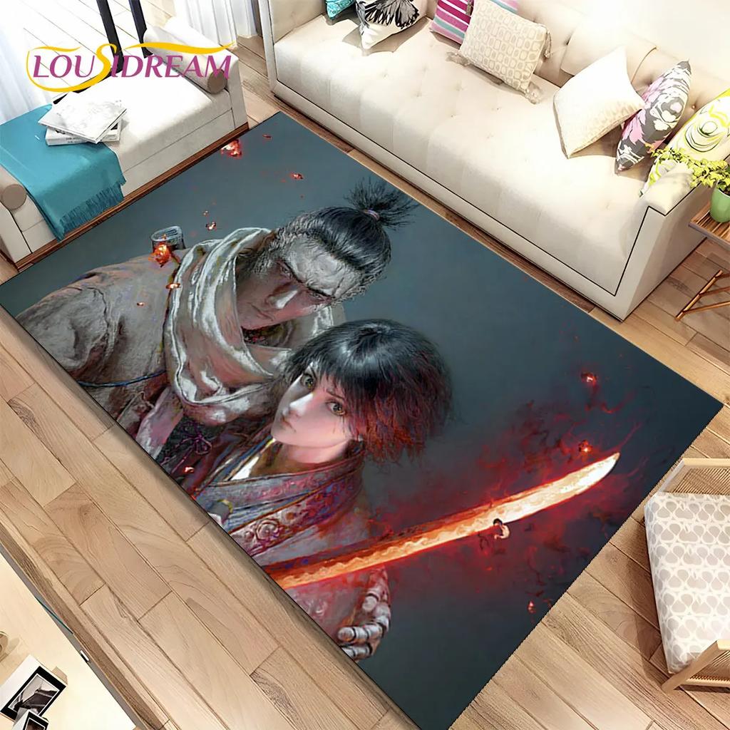 3D HD Sekiro Series Game Gamer Area Rug, Коврик для дома, гостиной, спальни, дивана, коврик для двери, декор, детские игры, нескользящий напольный коврик