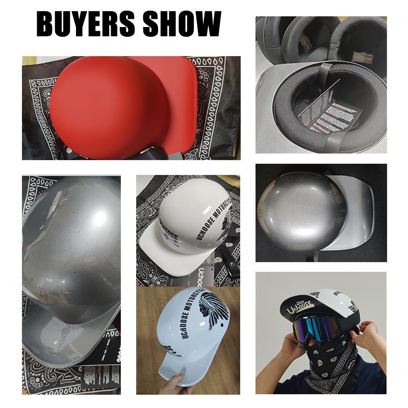 Винтажный шлем Uchoose с открытым лицом, полушлем для мотокросса, скутер, крейсер, чоппер, бейсбольная кепка, шлем, летняя езда