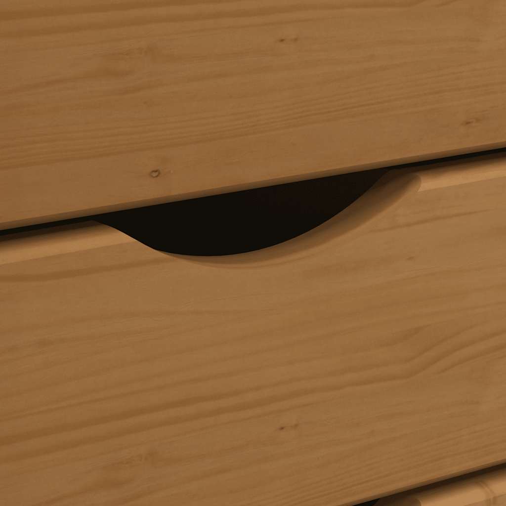 Mobile Drawer Cabinet MOSS Honey Brown Solid Pine Wood