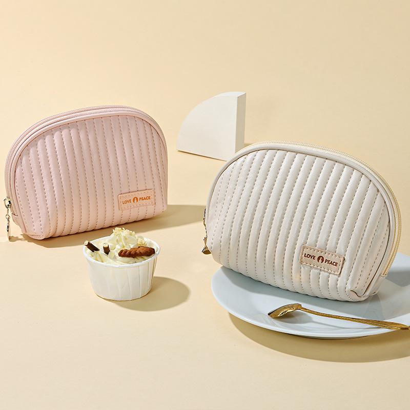 New Half Round Cosmetic Bag Women Make Up Bag Travel Cosmetics Storage Bags Makeup Pouch Mini Clutch Bag Travel Organizer