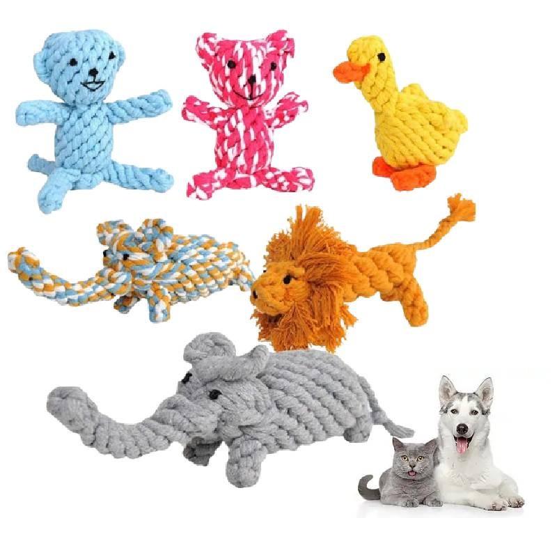 Adorable Cotton Rope Dog Toys Including Cute Yellow Duck Giraffe Moose For Chewing Dental Care And Fun Playtime Activities