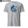 Colorful Blue Marlin Splash Unisex Short Sleeve T-Shirt - Vibrant Fish Design