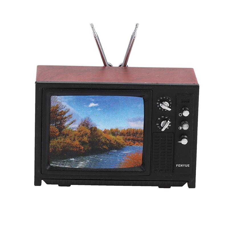 1:12 кукольных домиков, миниатюрный телевизор, ТВ с картинкой, мебель для кукольного домика, модель, игрушка