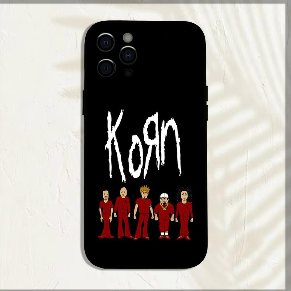 Чехол для телефона K-Korn Rock Band для iPhone 16,15,14,13,12,11,Pro,X,XS,Max,XR,Plus,Mini Мягкий черный чехол
