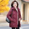 Пуховик для женщин среднего возраста, женская зимняя одежда средней длины, для женщин 50 лет и пожилых, утолщенный белый пуховик из утиного пуха