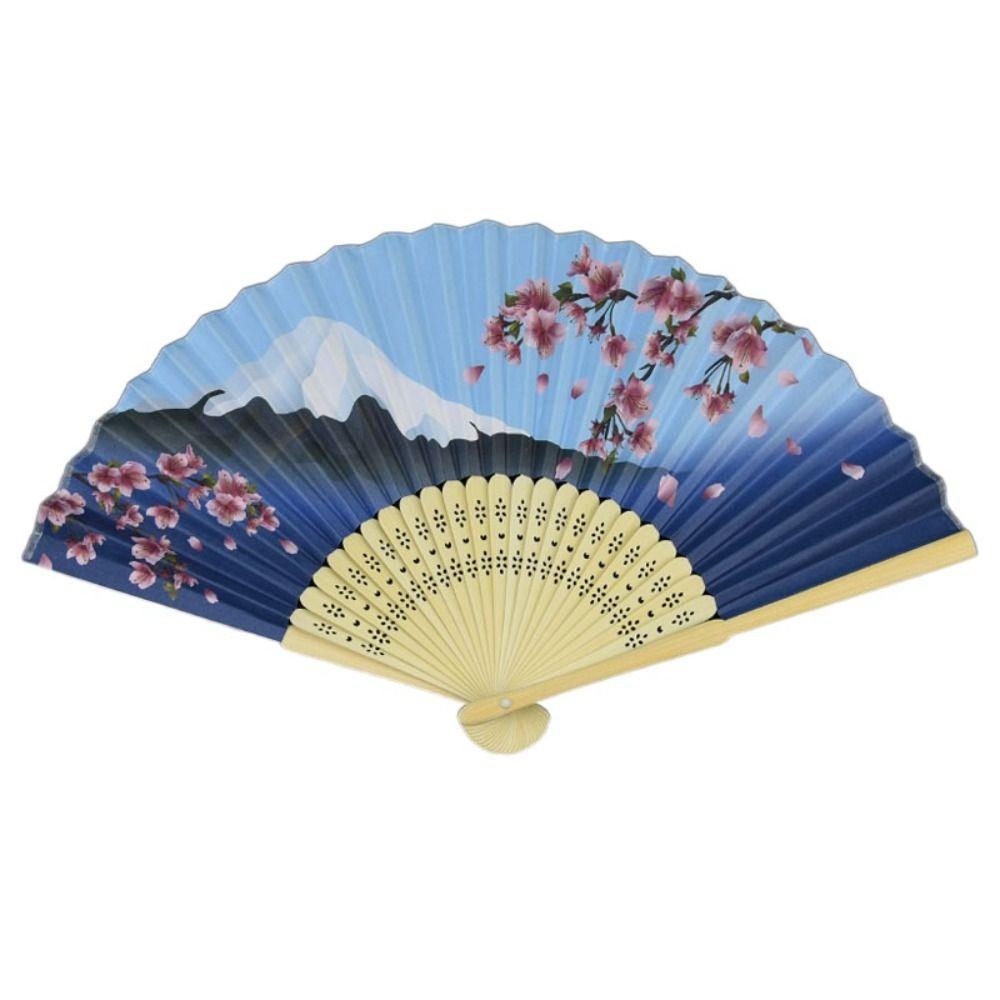 Bamboo Handle Folding Fan Paper Fan New Props Fan
