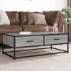 VidaXL Coffee Table Sonoma Grey 100x50x35 Cm Engineered Wood and Metal, Side Table, Living Room Table, End Table, 848782