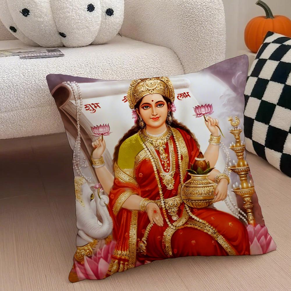 Classical traditional LLakshmi Cushion Cover Throw Pillow Cover Hidden Button Durable Polyester Chair Cushion