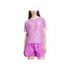 adidas Женская повседневная футболка Originals Adicolor в полоску с логотипом, с коротким рукавом, фиолетовая, IY7226