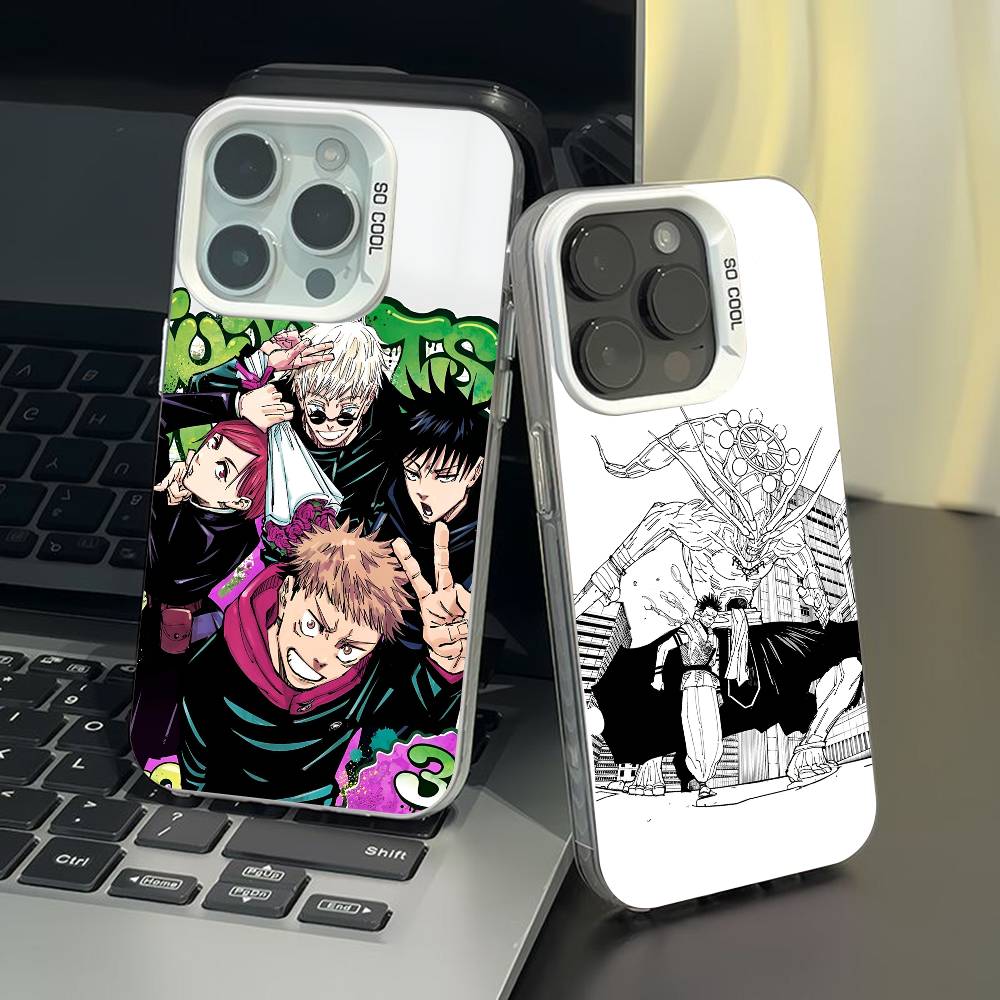 Чехол для телефона J-jujutsu kaisen для iPhone 17 17Air 16 15 14 13 12 11 Pro Max Plus Цветной Серебристый