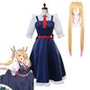 Аниме Miss Kobayashi's Dragon Maid Tohru, женское платье, парик для косплея, головной убор, костюм на Хэллоуин, униформа