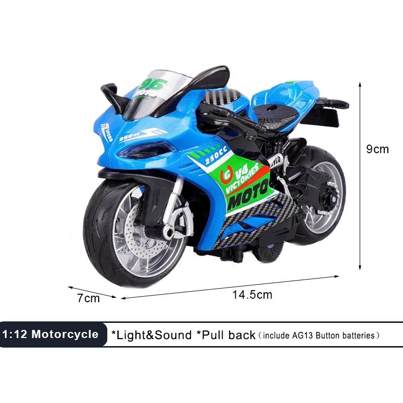 1:12 Звуковых Световых Мотоциклов Сплав+Пластик Модель Мото Автомобиля Литье Под Давлением Игровые Транспортные Средства Украшение Коллекция Игрушки Для Мальчиков Для Детей Подарок