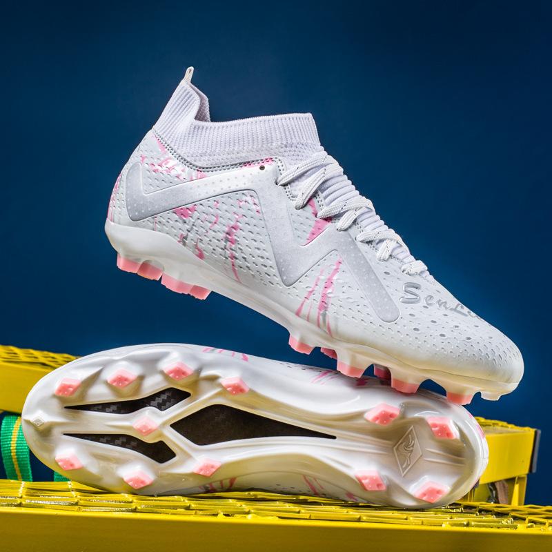 Xiyin football shoes men's high-top spikes artificial grass teen students sports shoes women