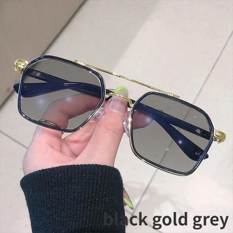 Модные двухлучевые фотохромные очки для близорукости, винтажные очки с блокировкой синего света, женские и мужские солнцезащитные очки для близорукости