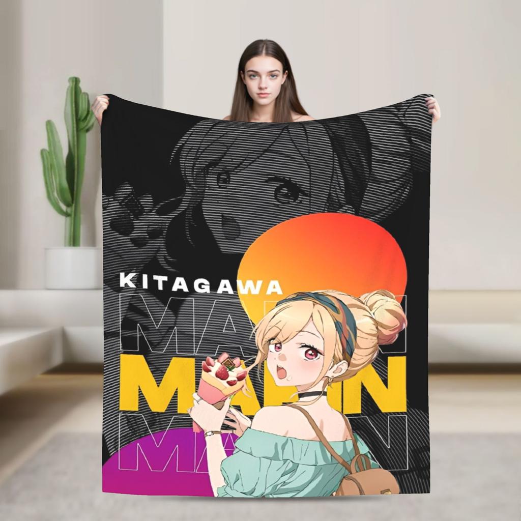 Japan Anime Marin Kitagawa Girl Blanket Multi-size Super Soft Cozy Throw Blankets for Sofa Couch and Bed