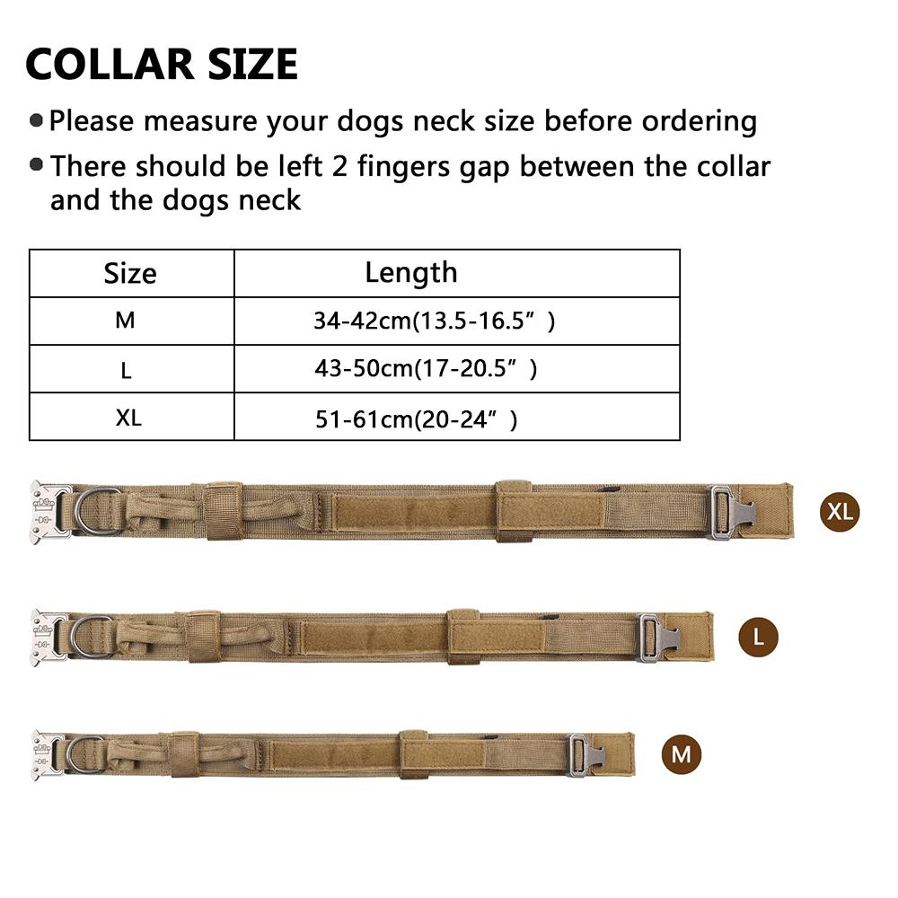 Сверхпрочный тактический ошейник и поводок для собак, военные ошейники с ручкой, для тренировок и прогулок, для средних и крупных собак, аксессуары