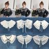 Women Blouse Doll Collar Fake Collar Embroidered Bow Detachable Lace Necks Shirt Sweater Accessories