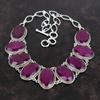 Faceted Kashmir Ruby Necklace Gemstone Vintage Necklace 925 Sterling Silver Adjustable Chain Necklace Handmade Elegant Jewelry Wedding Gifts