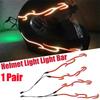 1Pair Motorcycle Helmet LED Cold Light Waterproof Strip Sticker Flashing Warning
