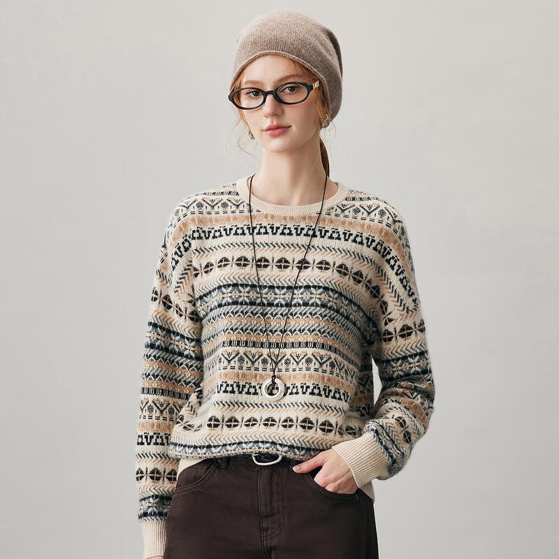 Женский кашемировый свитер Kemengboka в стиле Fair Isle