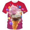 Ice Cream 3D Printing T-shirt Colorful Likeable Summer Clothing For T Shirt Men And Kids Funny Intersting Design 2024 New Tee