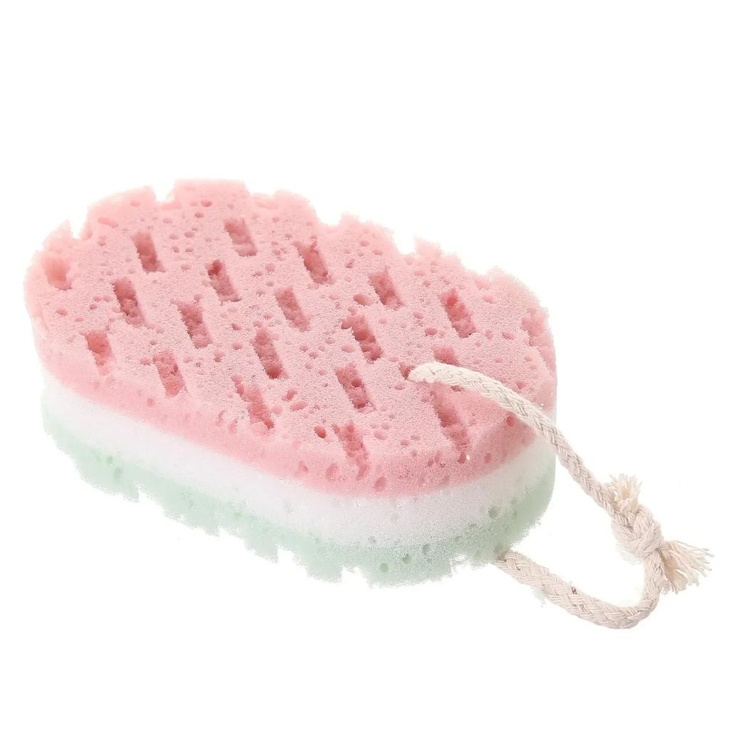 Colorful Three-layer Sponge Bath Sponge Massage Brush Thickened Adult Hanging Foaming Scrubbing Towel Exfoliating Bath Sponge