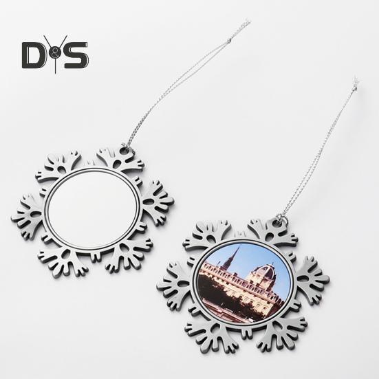 Снежинка Подвеска Рождественское украшение DIY Фото Подвесное украшение Сплав Снежинка Рождественская елка Настенный декор для окна Сад