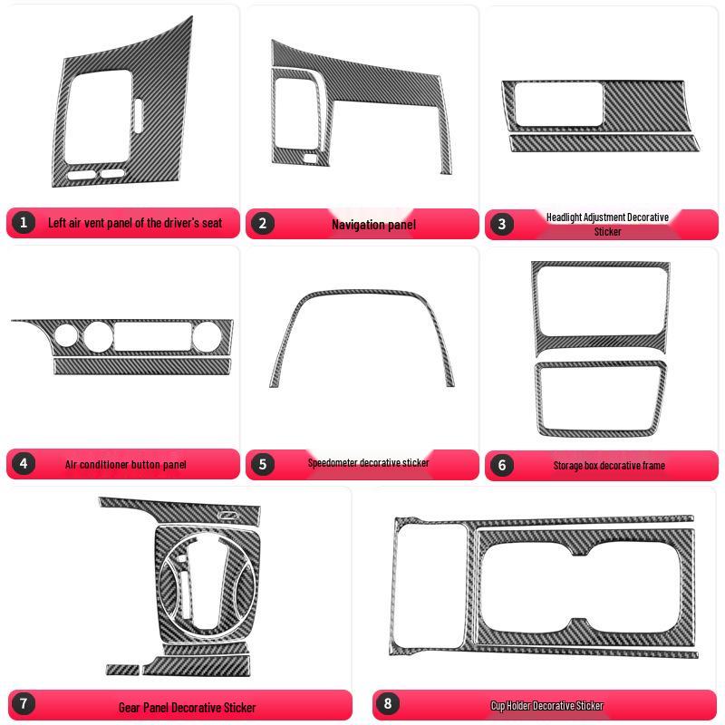 Honda 06-11 Civic Carbon Fiber Interior Window Button Panel Sticker