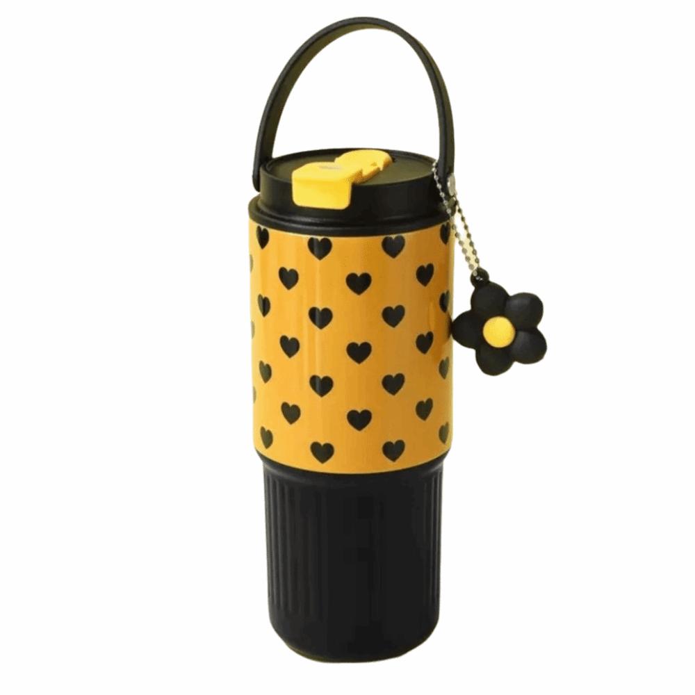 Portable Outdoor Insulated Mug Creative Coffee Tumbler with Handle Drinking Straw Cup Kitchenware