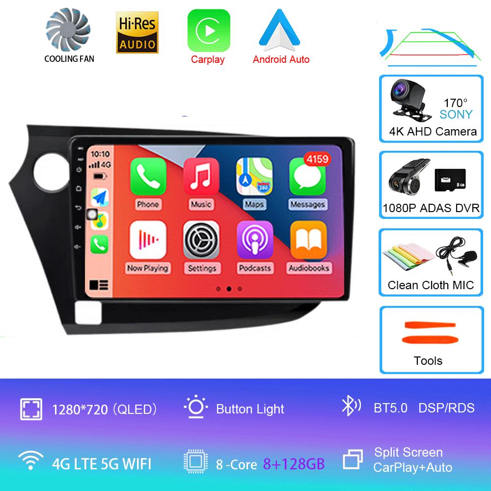 Автомобильное радио 9" Android 14 для HONDA INSIGHT 2009 - 2014 Навигация GPS Carplay Мультимедийный плеер Авто Стерео 2din DVD 360 Камера