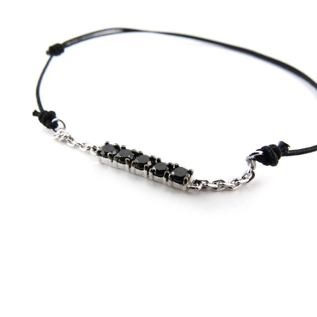Les Trésors De Lily [J0829] - Silver Bracelet 'Scarlett' Black Silver - 40x2 Mm