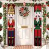 Merry Christmas Porch Sign Walnut Clip Polyester 179.83x29.97cm Indoor Outdoor Decor