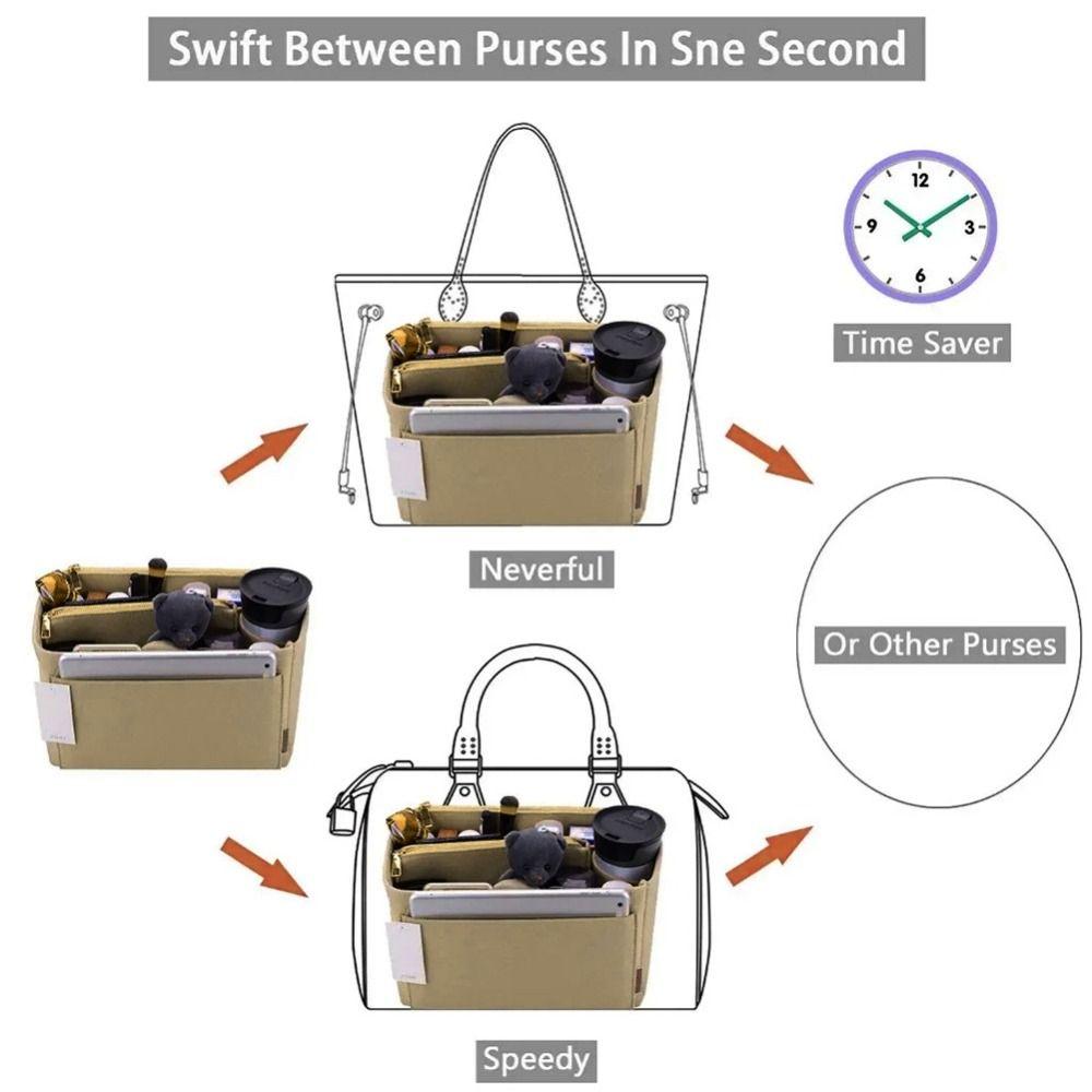 Косметический органайзер, сумка для хранения, фетровый контейнер для туалетных принадлежностей, вставка-разделитель, вставка для сумки, для улицы