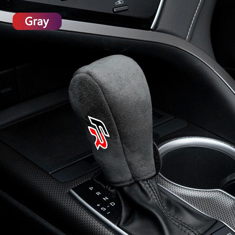 rldf3 Suede Car Shift Handle Covers Non-Slip Change Lever Gearshift Cover For Seat Leon FR+ Cupra Mk3 Ibiza Altea Exeo Formula Racing