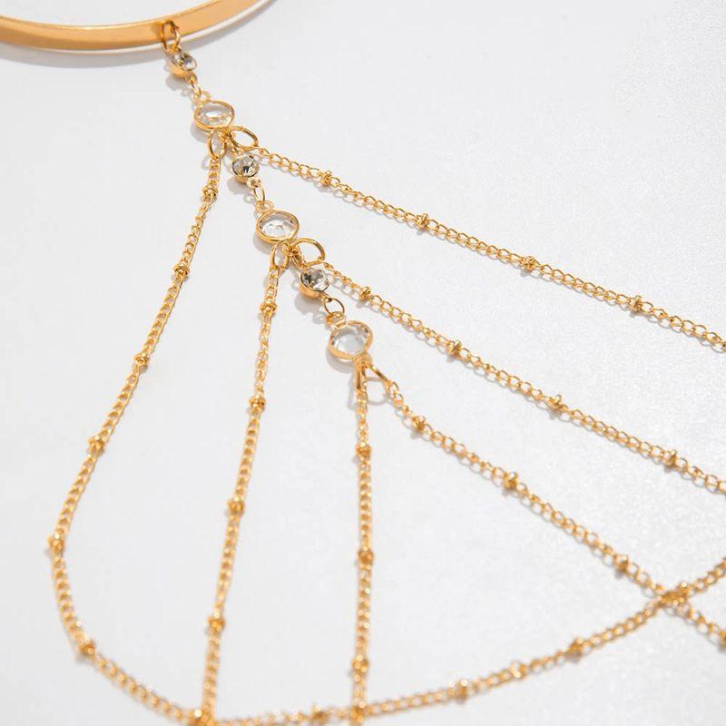 Fashion Wind Upper Arm Ornament Fashion Sexy Multi-Layer Rhinestone Chain Tassel Open Arm Ring Bracelet Women's Accessories