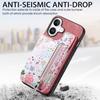 RFID Blocking Zippered Wallet Phone Case with Card Slot & Stand for iPhone Samsung Xiaomi Google Magnetic Car Mount Stylish Floral Print Phone Cover