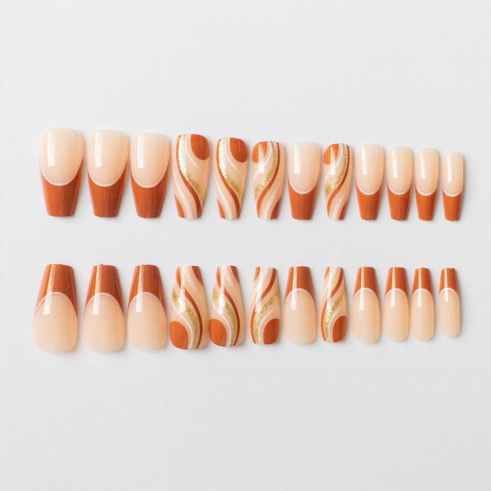 Носимые маникюрные накладные ногти для балерины с полным покрытием, съемные накладные ногти для женщин