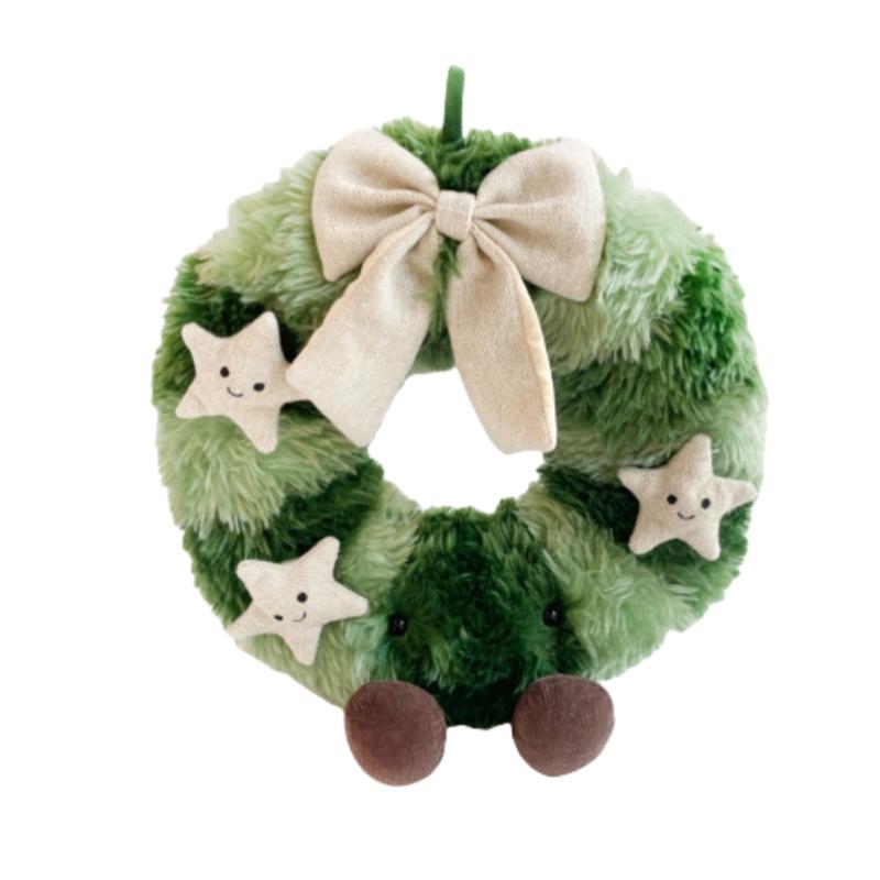 Jellycat Рождественская серия Норвежская ель Венок Куклы Плюшевая кукла Высота 28 см В сидячем положении