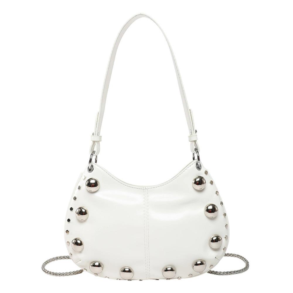 Small Pack Punk Style Handbags Crossbody Bag Shoulder Bag Fashion Rivets PU Underarm Bag Girls