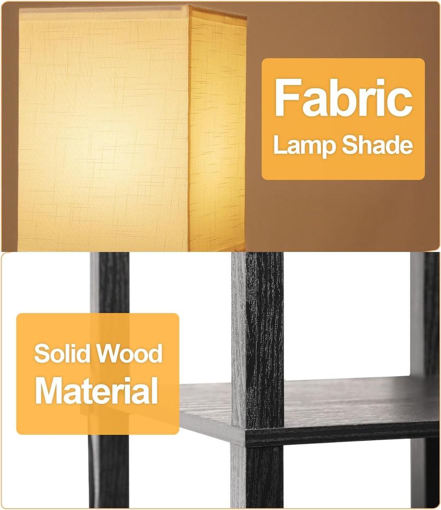 Современный торшер с полками, Торшер-полка со светодиодной лампой, Угловая лампа-витрина для спальни, офиса, Белый льняной абажур