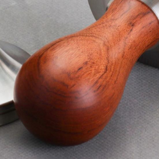 Кофейный тампер, съемная конструкция, плоское основание, нержавеющая сталь, 51/53/58 мм, деревянный молоток для эспрессо, инструмент бариста