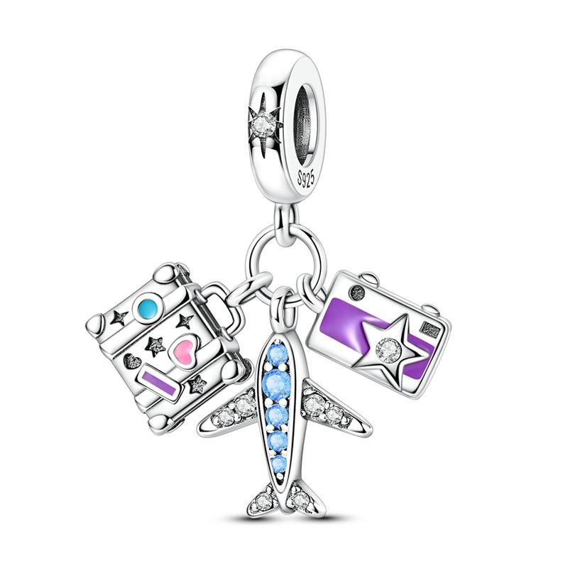 Новинка Шармы Медно-розовое Сердце Любви Подвеска-шарм для девочек Подходит для оригинального браслета для женщин DIY Ювелирный подарок